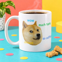 Rolig Doge Meme Shiba Inu Wow Mycket Kaffe
