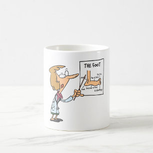 Rolig doktor lär ut fotanatomi kaffemugg