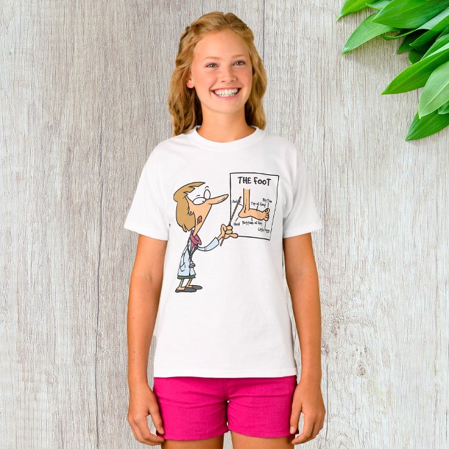 Rolig doktor lär ut fotanatomi t shirt (Skapare uppladdad)
