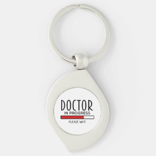 Rolig doktor under utbildning medicinstudent swirl silverfärgad nyckelring
