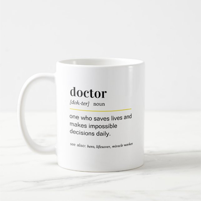 Rolig Doktors Definition Present Kaffemugg (Vänster)