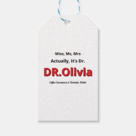 Rolig doktorsexamen-present till mamma för doktors presentetikett