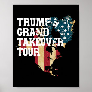 Rolig Donald Trump Amerikansk Flagga Kanada Grönla Poster
