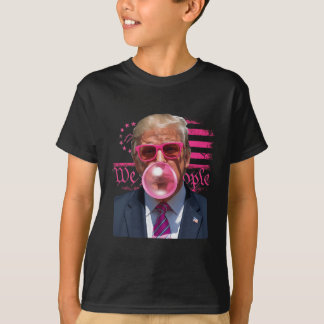 Rolig Donald Trump Bubble Gum Rosa 4:e Juli Ame T Shirt