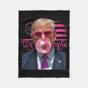 Rolig Donald Trump Bubble Tuggummi Rosa 4:e Juli A Fleecefilt