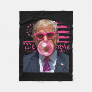 Rolig Donald Trump Bubble Tuggummi Rosa 4:e Juli A Fleecefilt