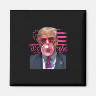 Rolig Donald Trump Bubble Tuggummi Rosa 4:e Juli A Magnet