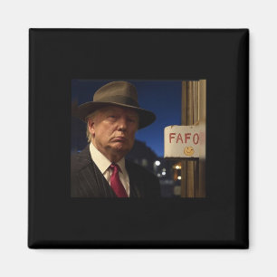 Rolig Donald Trump Fafo Svart Bomull Clic Fit Besä Magnet