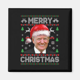 Rolig Donald Trump God Jul Familj Fula Tröjor Magnet
