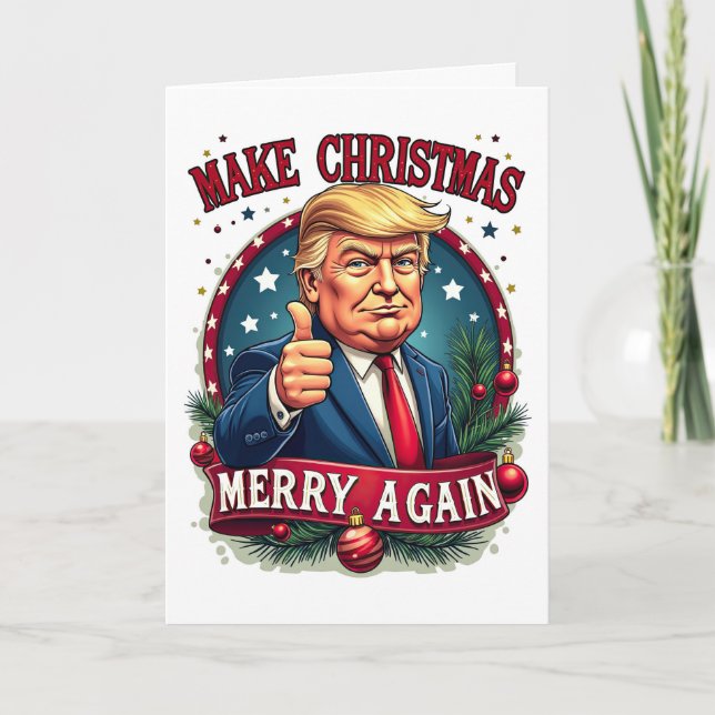 Rolig Donald Trump God Jul Kort (Framsida)