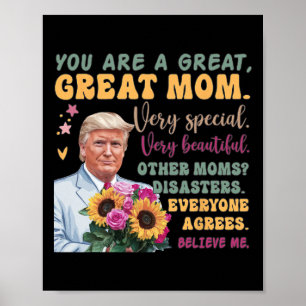 Rolig Donald Trump Mors Dag Håll Blomma Rolig Q Poster
