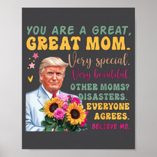 Rolig Donald Trump Mors Dag Håll Blomma Rolig Q Poster