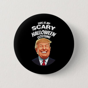 Rolig Donald Trump Skräckinjagande Halloweenpresen Knapp