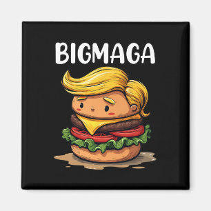 Rolig Donald Trump som gör pommes frites Hamburger Magnet