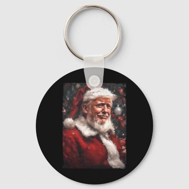 Rolig Donald Trump Tomte Jul Pappas H Nyckelring (Framsida)