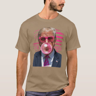 Rolig Donaldrump Bubble Gum Rosa 4 juli Ameri T Shirt