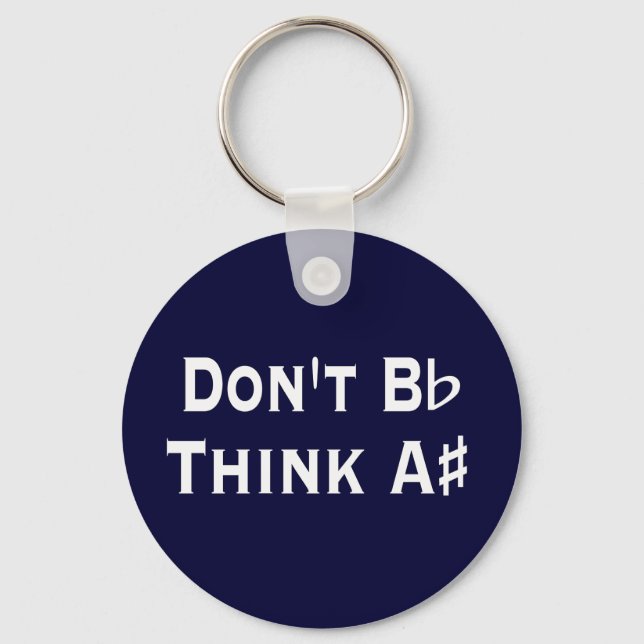 Rolig Dont B Bess Think A Kryss Musik Nyckelring (Framsida)