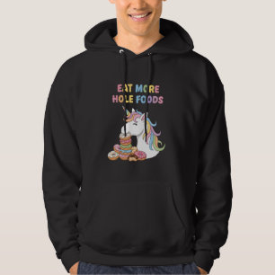 Rolig Donut Kawaii Enhörning T-shirt Anime Ät Mer Hoodie