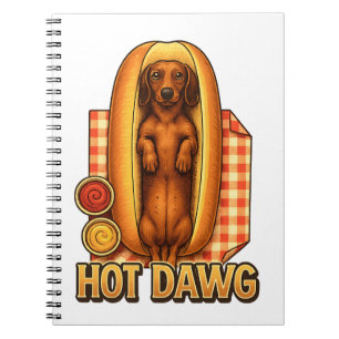 Rolig Dox Vitsig Dachshund Varmkorv Parodi Söt Hun Anteckningsbok
