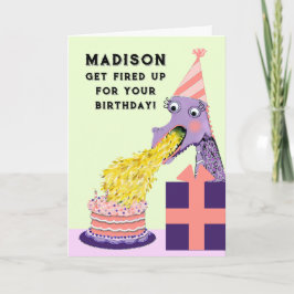 Rolig Dragon Födelsedag Kort