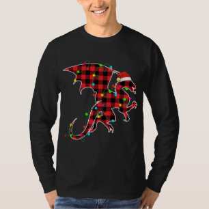 Rolig Drak Julgran Röd Randig Jul Djur T Shirt