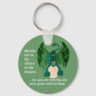 Rolig drake Keychain Nyckelring