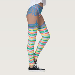 Rolig dräkt för påskdamaskerpåsk som lägger benen leggings