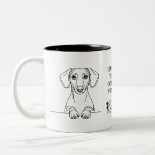 Rolig Dricka Kaffe & Kela Min Hund Dachshund Två-Tonad Mugg