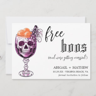 Rolig Drink Gratis Råpojkar Foto Halloween Bröllop Spara Datumet