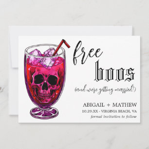 Rolig Drink Gratis Råpojkar Foto Halloween Bröllop Spara Datumet