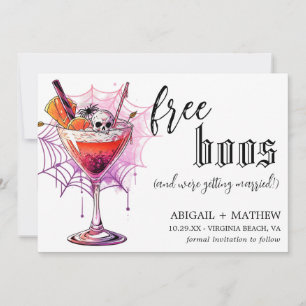 Rolig Drink Gratis Råpojkar Foto Halloween Bröllop Spara Datumet