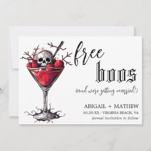 Rolig Drink Gratis Vänner Foto Halloween Bröllop Spara Datumet