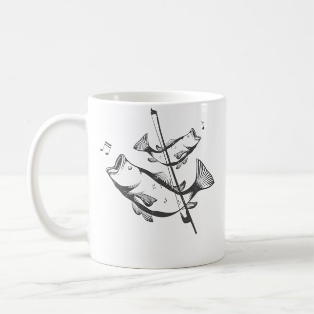 Rolig Dubbelbas Puns Konst Jazzmusik Kontrabas Kaffemugg (Vänster)