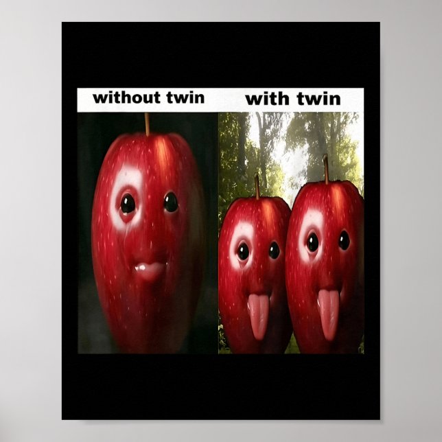 Rolig Dum Ai Apple Gen Z Meme Brainrot Humor Tvi Poster (Framsidan)