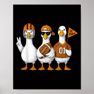 Rolig Dum Anka Fotboll Höst Fotbollsmatch Poster