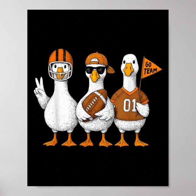 Rolig Dum Anka Fotboll Höst Fotbollsmatch Poster (Framsidan)