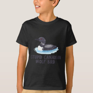 Rolig dum kanadensisk varg fågel lom t shirt