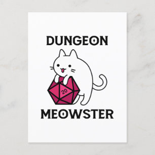 Rolig Dungeon Meowster Katt Vykort