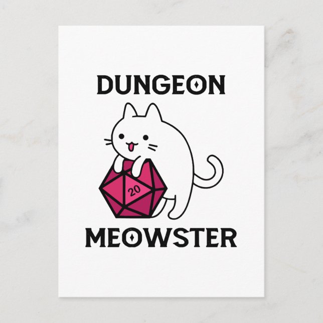 Rolig Dungeon Meowster Katt Vykort (Framsida)