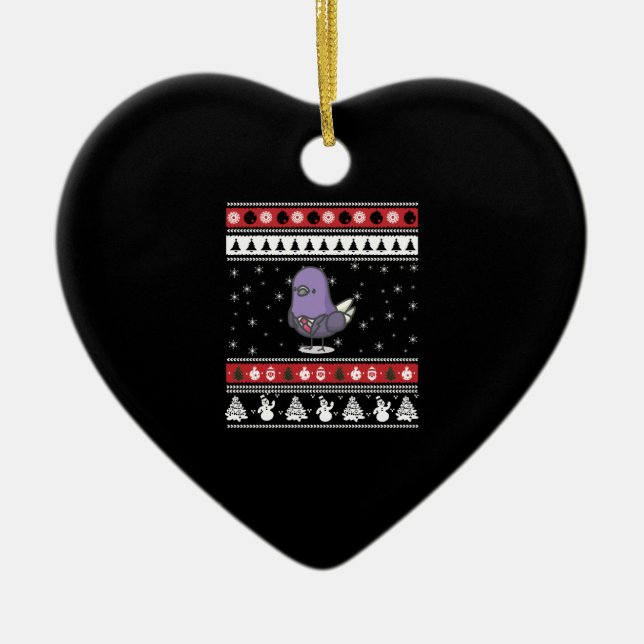 Rolig duva ful jul julgransprydnad keramik (Framsidan)