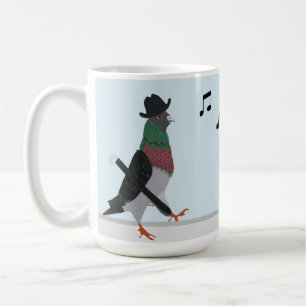 Rolig duva i staden kaffemugg