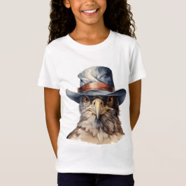 Rolig duva som bär cowboyhatt, akvarell t shirt