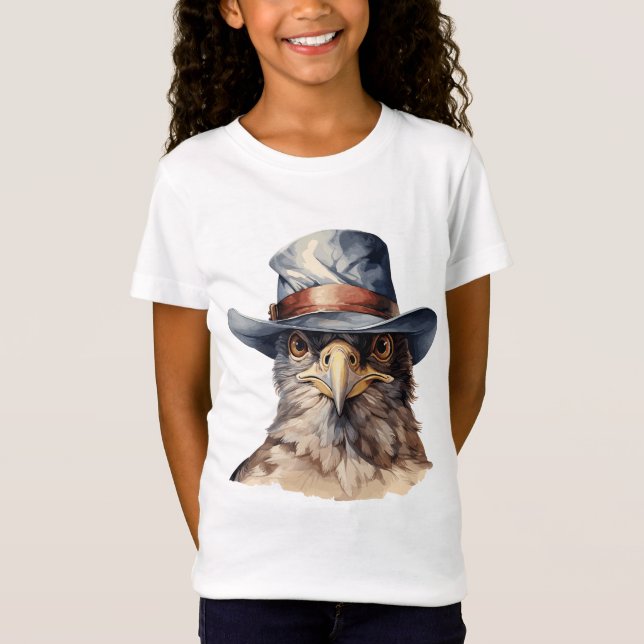 Rolig duva som bär cowboyhatt, akvarell t shirt (Framsida)
