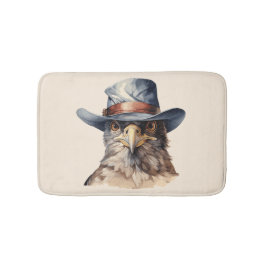 Rolig duva som bär en cowboyhatt, akvarell badrumsmatta