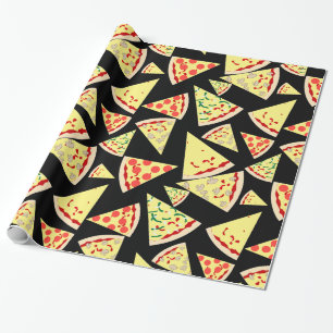 Rolig dynamisk slumpmässig mönsterPizzaälskare Presentpapper