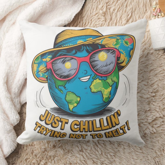 Rolig Earth Day  Kudde (Filt)