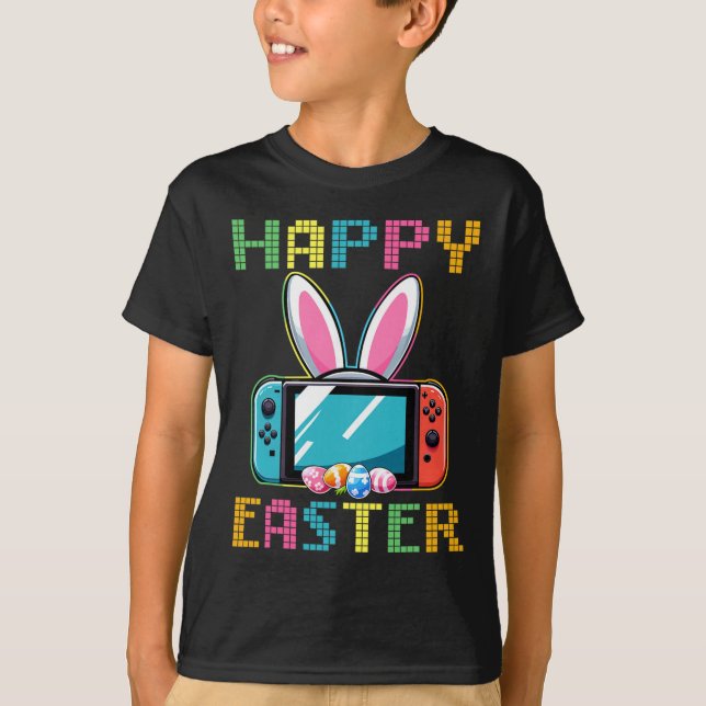 Rolig Easter Bunny-spelkontroll för videospel T Shirt (Framsida)