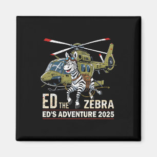 Rolig Ed Zebran 2025 Äventyr Retro Vintage 2 Magnet