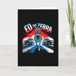 Rolig Ed Zebran 2025 Äventyr Retro Vintage Kort