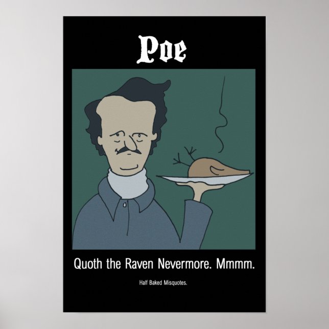 Rolig Edgar Allan Poe-affisch Poster (Framsidan)
